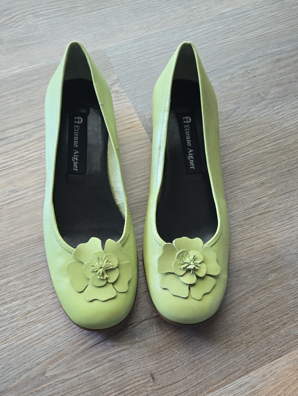 Etienne Aigner Rosette Leather Shoes